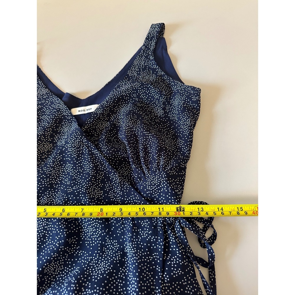 MOD REF Polka Dot Sleeveless Wrap V-Neck Midi Dress V-Neck | Size Small - Picture 8 of 9